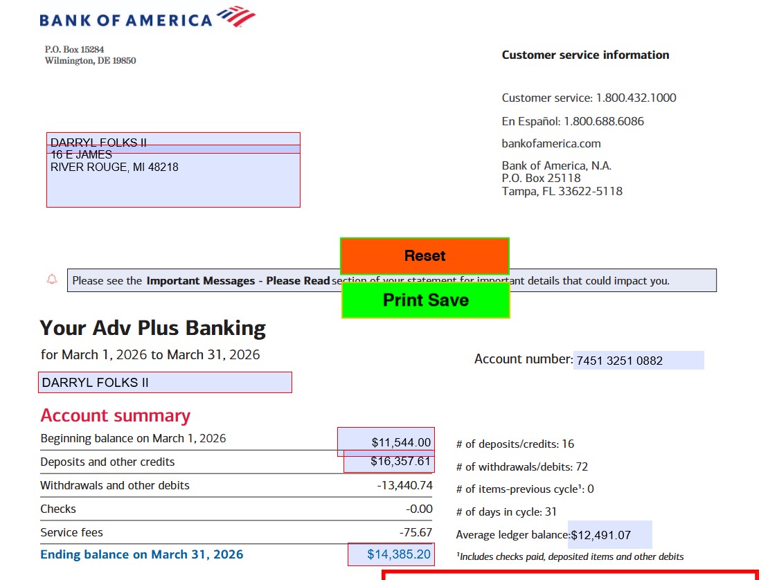 2026 March BofA Personal statement template